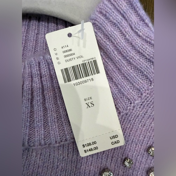 Anthropologie Pilcro Embellished Lilac Sweater NWT - Picture 8 of 13